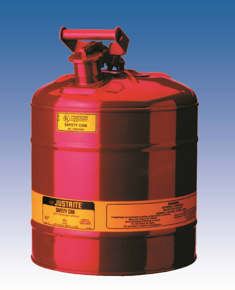 JUSTRITE 2 Gal. METAL SAFETY CAN - TYPE 1 IMPROVED JUSTRITE 2 Gal. METAL SAFETY CAN - TYPE 1 IMPROVED