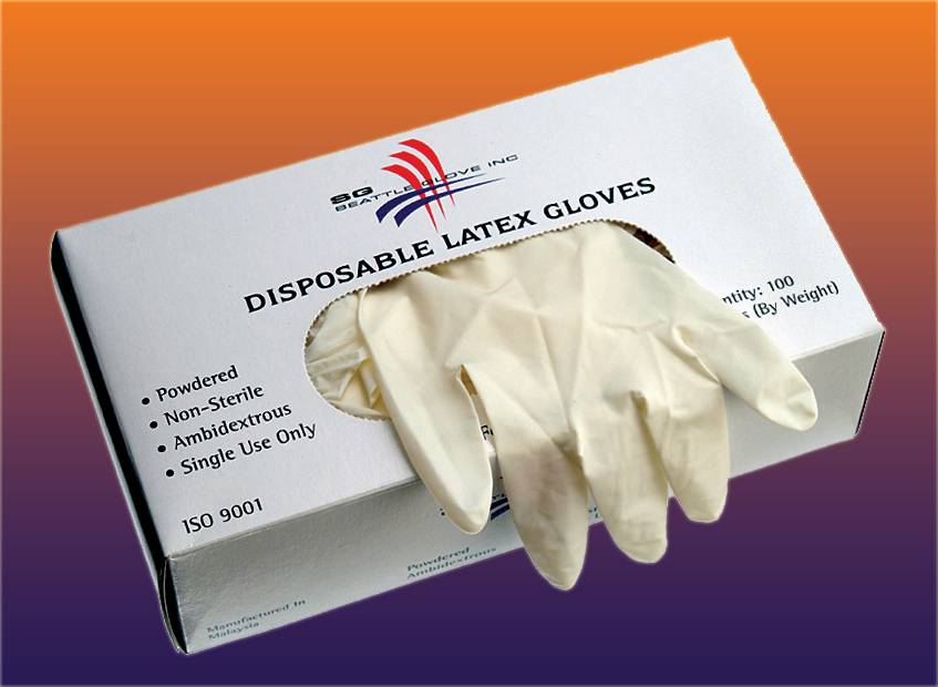 LATEX INDUSTRIAL GLOVES Large - QTY:100