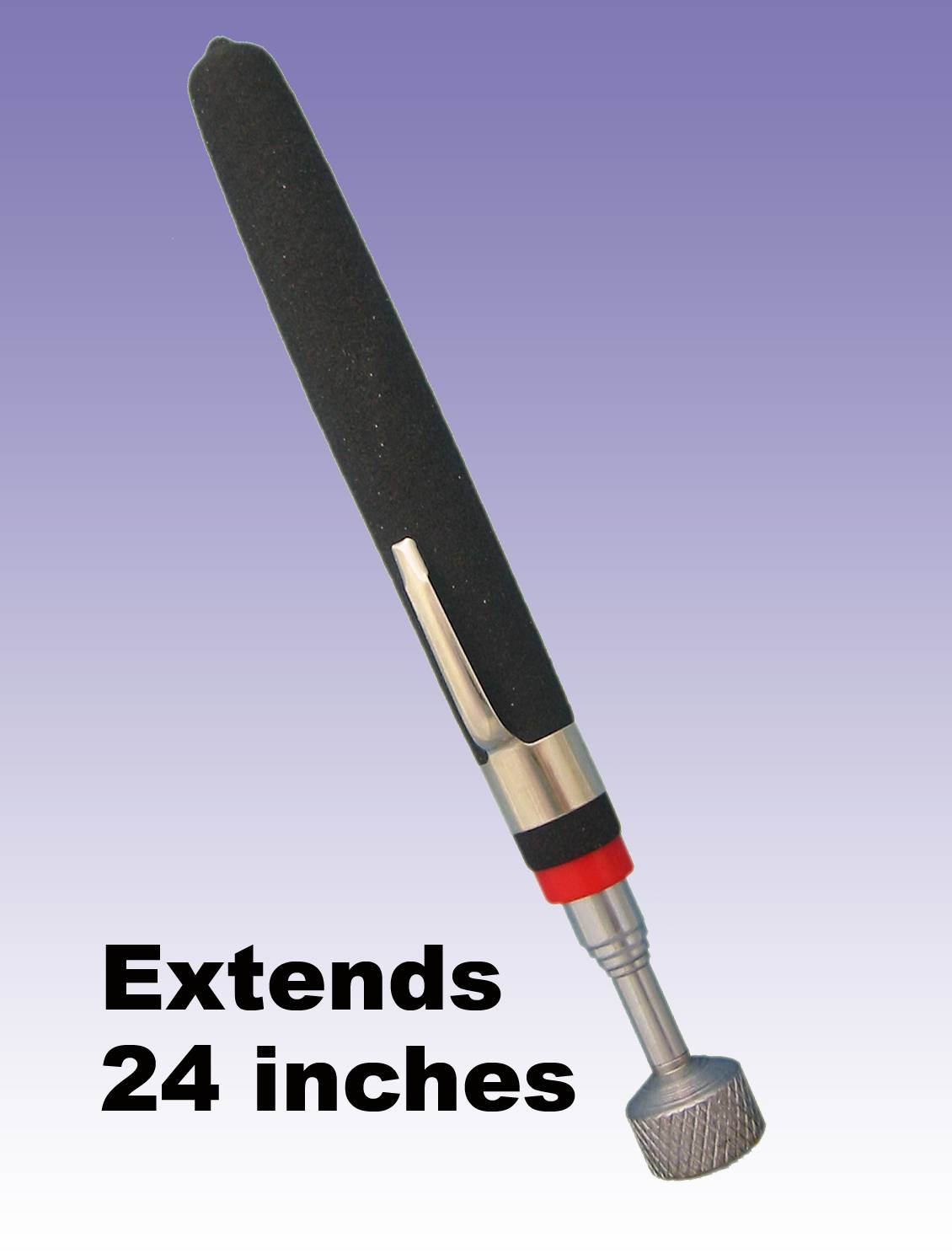 TELESCOPIC MAGNETIC PICKUP Extend to 24", Pocket Clip